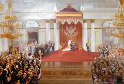 Toespraak van de troon door keizer Nicolaas II bij de opening van de Eerste Staatsdoema door V Polyakov