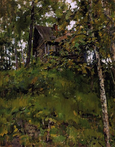 Oud badhuis in Domotkanovo, 1888 door Valentin Aleksandrovich Serov