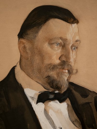 Portret van Alexei Vikulovich Morozov (detail) door Valentin Aleksandrovich Serov