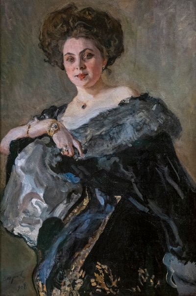 Portret van Evdokiya Sergeevna Morozova door Valentin Aleksandrovich Serov