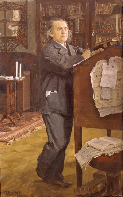 Portret van de componist Alexander Serov, 1889 door Valentin Aleksandrovich Serov