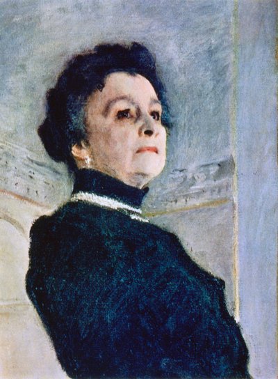 Portret van Maria Nikolayevna Yermolova (detail), 1905 door Valentin Serov