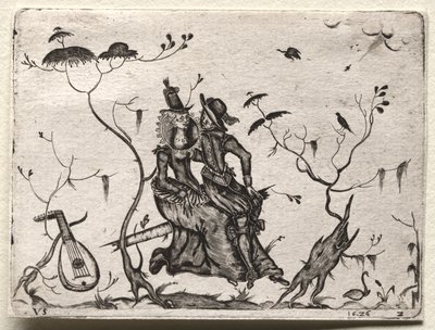Paar Geliefden, 1626 door Valentin Sezenius