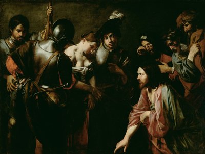 Christus en de Overspelige Vrouw door Valentin de Boulogne