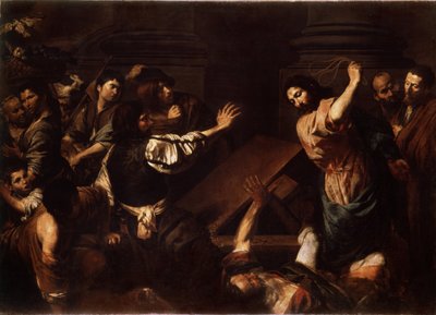 Christus verdrijft de geldwisselaars uit de tempel door Valentin de Boulogne
