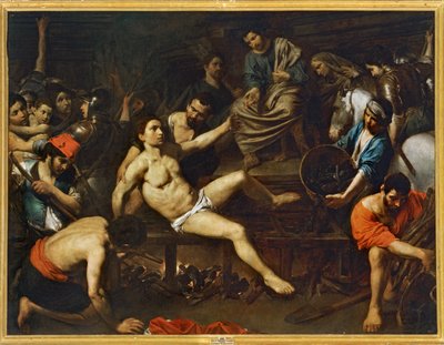 Martelaarschap van Sint Laurentius ... (schilderij op doek) door Valentin de Boulogne