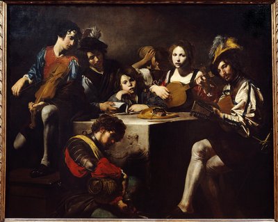 Het bas-reliëf concert door Valentin de Boulogne