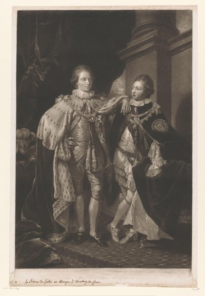 Portret van George IV en Frederik van York als kinderen door Valentine Green
