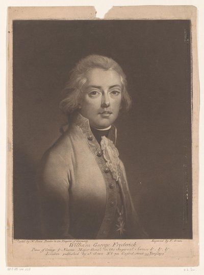 Portret van Willem George Frederik van Oranje-Nassau door Valentine Green