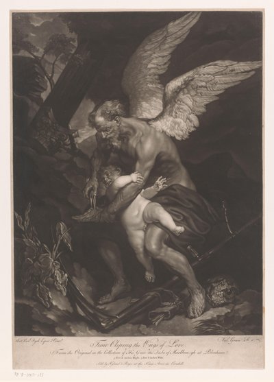 Vadertje Tijd knipt de vleugels van Cupido door Valentine Green