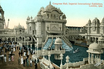 Congreshal, Imperial International Exhibition, Londen, 1909 door Valentine and Sons Ltd