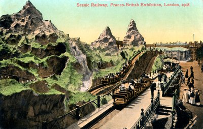 Scenic railway, Franco-British Exhibition, Londen, 1908 door Valentine and Sons Ltd