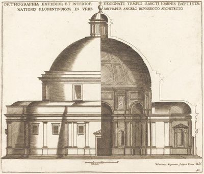 Doorsnede van de Kerk van Sint Johannes de Doper door Valerien Regnard