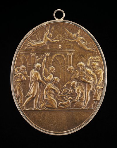 De aanbidding van de herders, 1530s door Valerio Belli