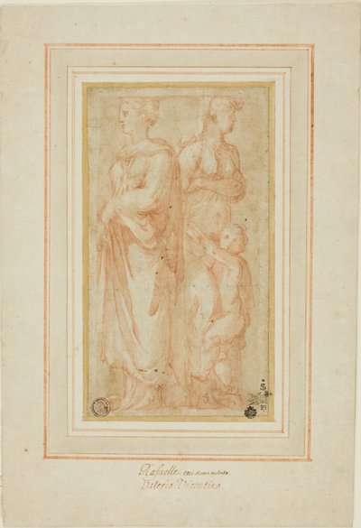 Twee vrouwelijke figuren met kind door Valerio Belli