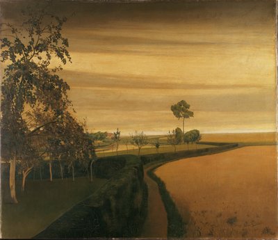 Einde van een Sombere Dag in Sint-Martens-Latem door Valerius de Saedeleer