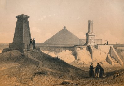 Oorlogsmonumenten op het slagveld bij Waterloo, België, midden 19e eeuw door Vanderhecht