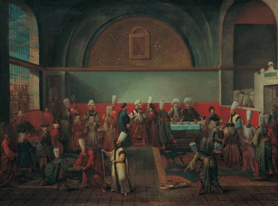 Diner in het paleis ter ere van een ambassadeur door Vanmour