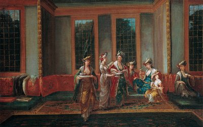 Vrouwen die koffie drinken, 1720s door Vanmour