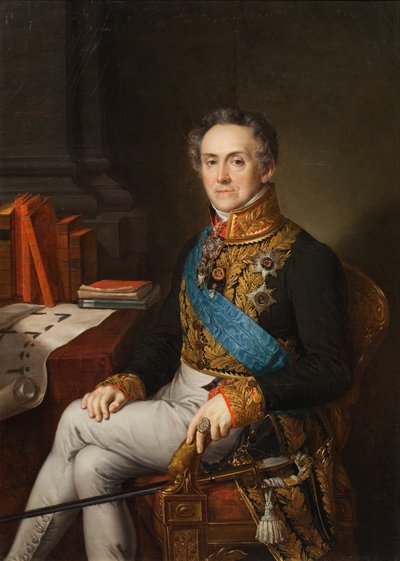 Portret van Ivan Vasilyevich Tutolmin, 1830s door Vasili Andreevich Tropinin