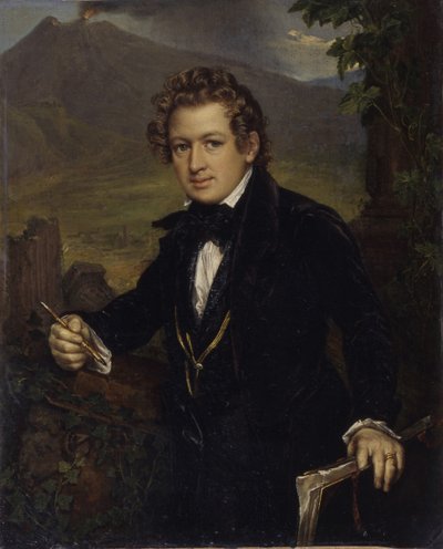 Portret van de schilder Karl Pavlovich Bryullov 1799-1852, 1836 door Vasili Andreevich Tropinin