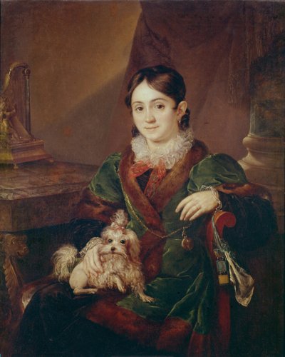 Portret van gravin Natalia Andreevna Obolenskaya, 1833 door Vasili Andreevich Tropinin