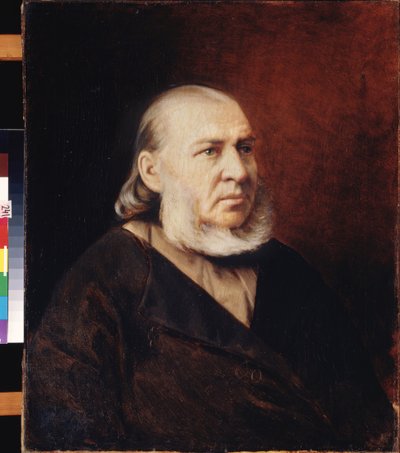 Portret van schrijver Sergei Timofejevitsj Aksakov (1791-1859) door Vasili Grigorevich Perov