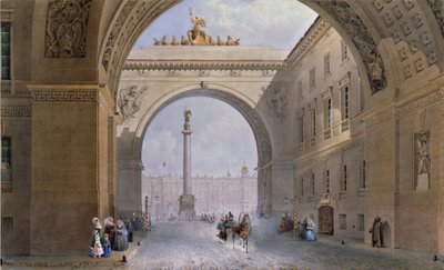 De boog van het hoofdkwartiergebouw in Sint-Petersburg door Vasili Semenovich Sadovnikov