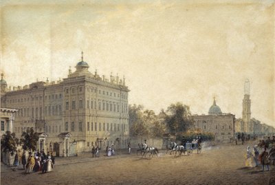 St. Petersburg. Het Anichkov Paleis, 1830s door Vasili Semenovich Sadovnikov