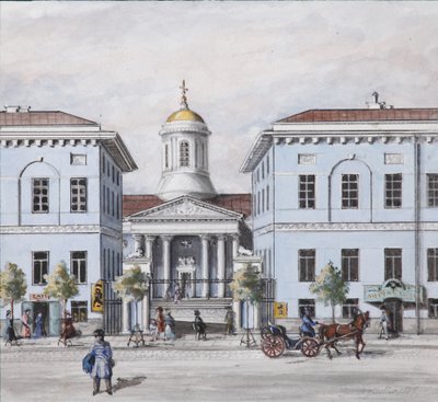 De Nevsky Prospekt in Sint-Petersburg door Vasili Semenovich Sadovnikov