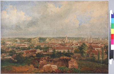 Zicht op Vilna, door Sadovnikov, Vasily Semyonovich (1800-1879). Aquarel op papier door Vasili Semenovich Sadovnikov
