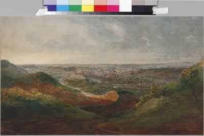 Zicht op Vilna, door Sadovnikov, Vasily Semyonovich (1800-1879). Aquarel op papier door Vasili Semenovich Sadovnikov