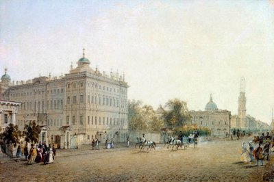 Uitzicht op de Nevsky Prospekt in Sint-Petersburg in 1830 door Vasili Semenovich Sadovnikov
