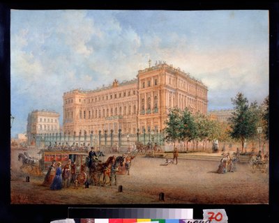 Uitzicht op het Nicolaaspaleis in Sint-Petersburg door Vasili Semenovich Sadovnikov