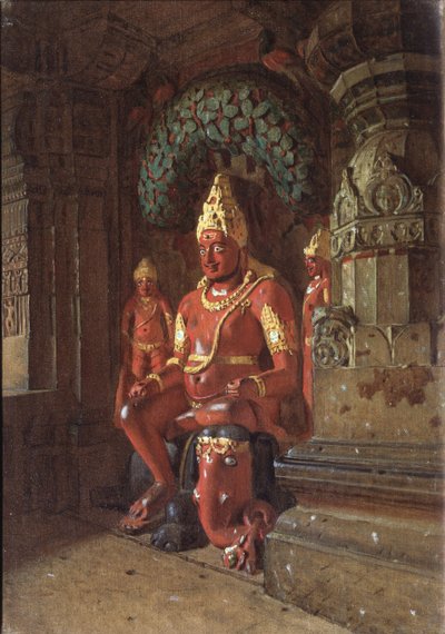 Een Vishnu-beeld in de Indra-tempel, 1874 door Vasili Vasilievich Vereshchagin
