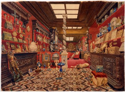 De Galerij van de residentie van Alexander Basilewsky in Parijs door Vasili Vasilievich Vereshchagin