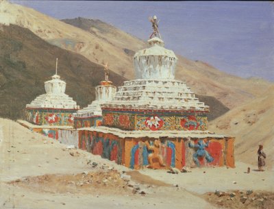 Chorten in Ladakh door Vasili Vasilievich Vereshchagin