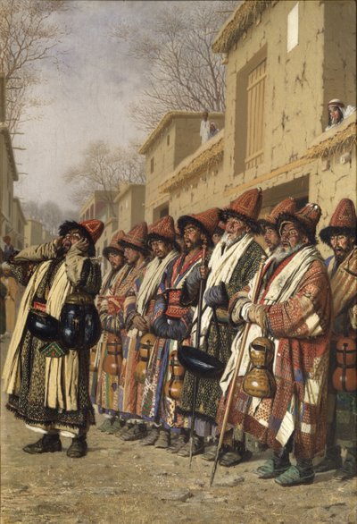 Dervishes koor bedelend om aalmoezen in Tasjkent, 1870 door Vasili Vasilievich Vereshchagin