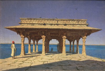 Avond aan het meer Jaipur District van de staat Rajasthan, India, 1874 door Vasili Vasilievich Vereshchagin