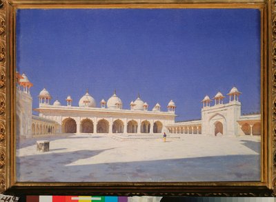 De Parelmoskee in het Rode Fort van Agra in India door Vasili Vasilievich Vereshchagin