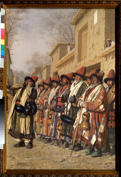Het koor van bedelende derwisjen in Tasjkent door Vasili Vasilievich Vereshchagin
