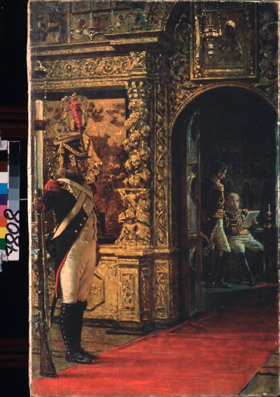 Maarschalk Louis-Nicolas Davout in het Choudov-klooster in het Kremlin van Moskou (Russische veldtocht) door Vasili Vasilievich Vereshchagin