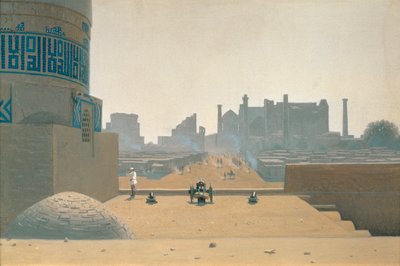 Hoofdstraat in Samarkand, vroege ochtend door Vasili Vasilievich Vereshchagin