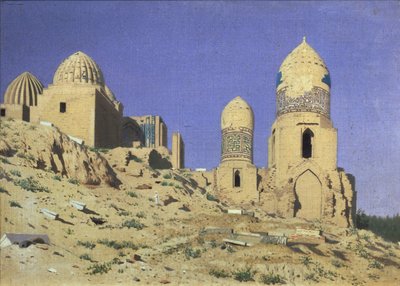 Necropolis Shah-i-Zinda De Levende Koning in Samarkand, 1869-1870 door Vasili Vasilievich Vereshchagin