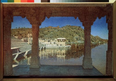 Rajasthan, aan het meer in Udaipur door Vasili Vasilievich Vereshchagin