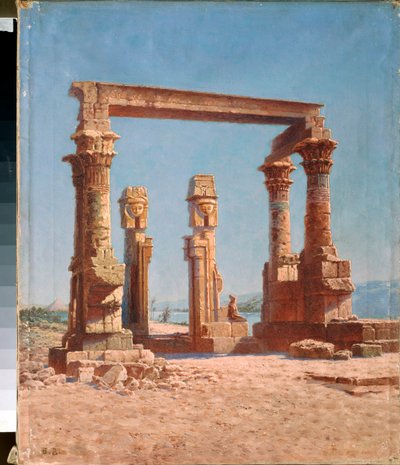Ruïnes van een Egyptische tempel door Vasili Vasilievich Vereshchagin