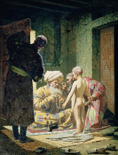 Verkoop van een Kinderslaaf door Vasili Vasilievich Vereshchagin
