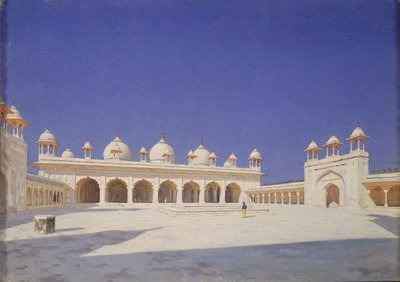 De Parelmoskee Moti Masjid in het Rode Fort van Agra, 1874-1876 door Vasili Vasilievich Vereshchagin