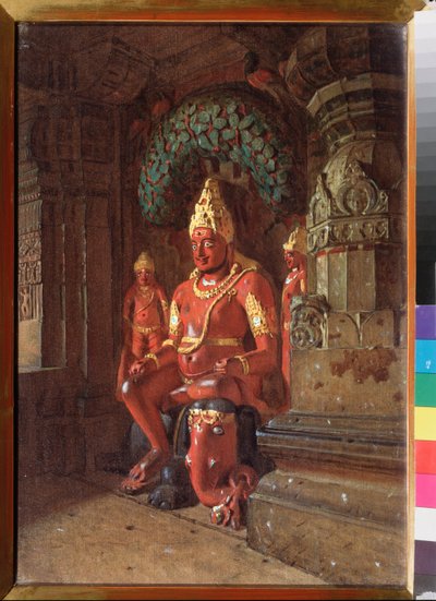 Een Vishnu-beeld in de Indra-tempel door Vasili Vasilievich Vereshchagin