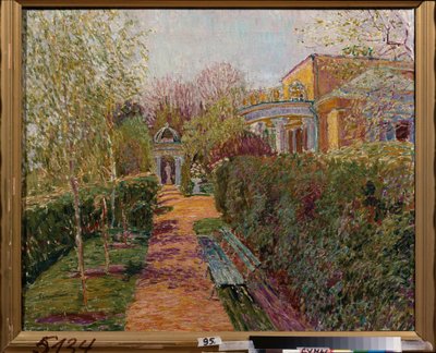 Een theepaviljoen - Schilderij van Vasili Vasilyevich Perepletchikov door Vasili Vasilyevich Perepletchikov